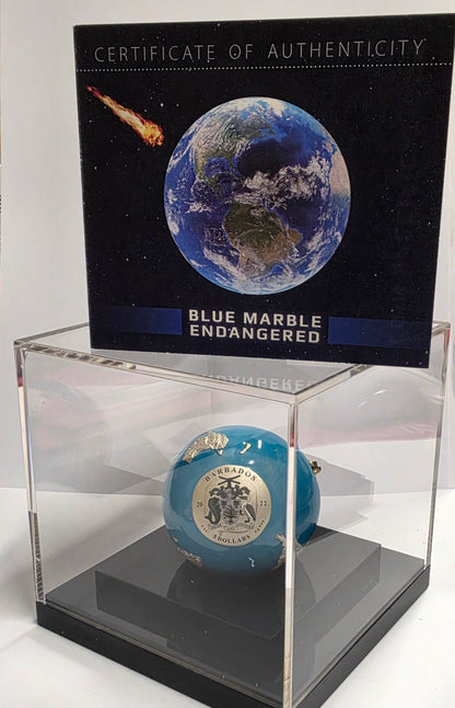 2022  Barbados, Blue Marble Endangered, Five Dollars,