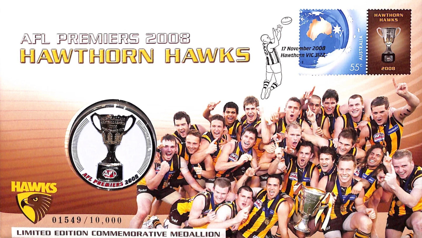 PNC Australia 2008 Hawthorn Hawks AFL Premiers Medallion Limited Ed